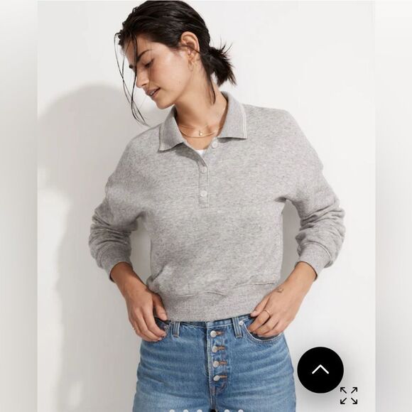Madewell Tops - MWL Madewell Betterterry Cropped Polo Size XL